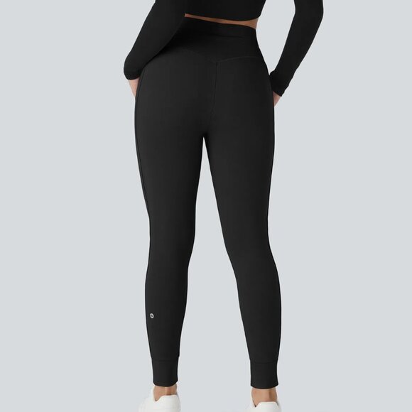 Halara Softlyzero Plush High Waisted Drawstring Plain Full Length Joggers Black - Picture 2 of 10